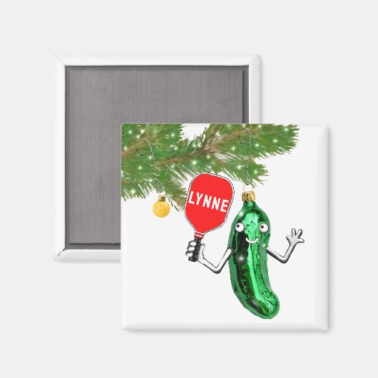 ピクルパーソナライズされたボールクリスマスプレゼントアイディア マグネット (正面/裏面)