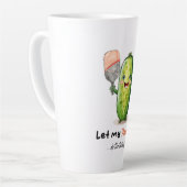 ピクルボールおもしろいマグかわいいピクルボール カフェラテマグ (左アングル)