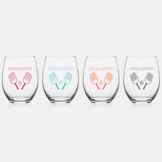 ピクルボールがカワイートスポーツパンガーリートレンディー ステムなしワイングラス (正面)