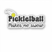 ピクルボールで誓う – おもしろい Pickleball シール (正面)