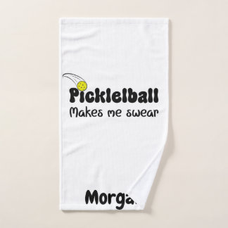 ピクルボールで誓う – おもしろい Pickleball ハンドタオル