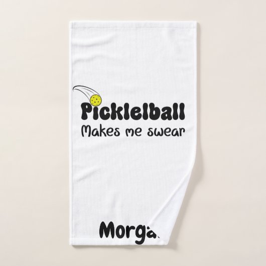 ピクルボールで誓う – おもしろい Pickleball ハンドタオル (ハンドタオル)