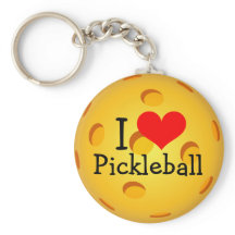 ピクルボールのキーチェーン – "I Love Pickleball"