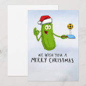 ピクルボールのクリスマスをテーマにした シーズンカード (正面/裏面)