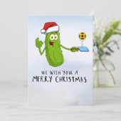 ピクルボールのクリスマスをテーマにした シーズンカード (スタンド正面)