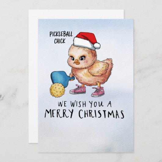 ピクルボールのクリスマスをテーマにした シーズンカード (正面/裏面)