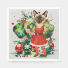 ピクルボールのクリスマスをテーマにした スタンダードランチョンナプキン