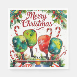 ピクルボールのクリスマスをテーマにした スタンダードランチョンナプキン
