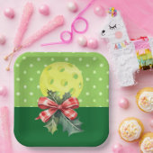 ピクルボールのクリスマスをテーマにした ペーパープレート (パーティー)