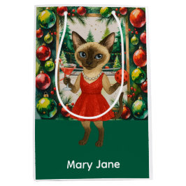 ピクルボールのクリスマスをテーマにした ミディアムペーパーバッグ