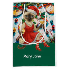 ピクルボールのクリスマスをテーマにした ミディアムペーパーバッグ