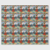 ピクルボールのクリスマスをテーマにした ラッピングペーパー (フラット)