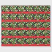 ピクルボールのクリスマスをテーマにした ラッピングペーパー (フラット)