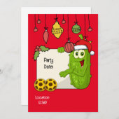 ピクルボールのクリスマスをテーマにした 招待状 (正面/裏面)