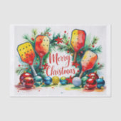 ピクルボールのクリスマスをテーマにした 薄葉紙 (正面)