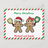 ピクルボールのジンジャーブレッドのカップルのために ポストカード (正面)