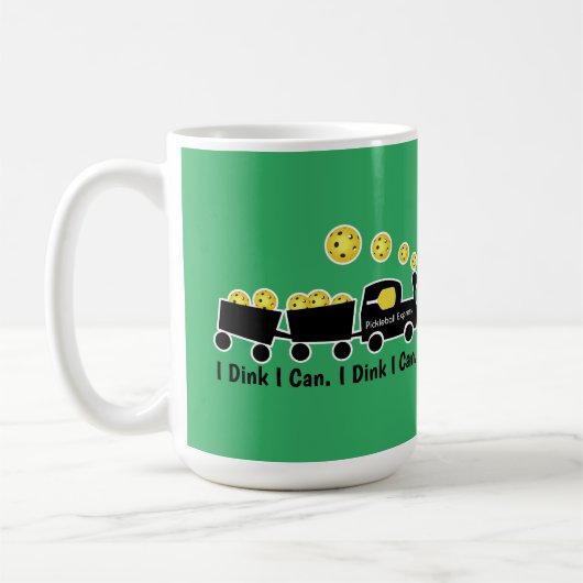 ピクルボールのトレーニング私は黄色のボールが出来る コーヒーマグカップ (左)