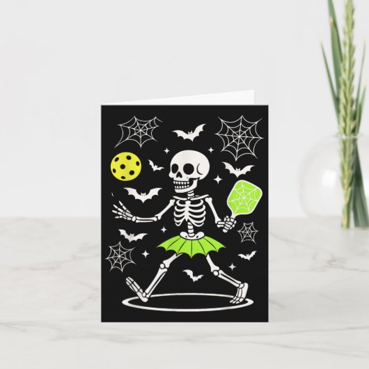 ピクルボールのハロウィーンのコスメ不気味、シーズンスケレ カード (正面)