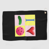 ピクルボールのピンクスウェットタオルが大好き ゴルフタオル (横)