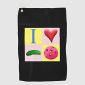 ピクルボールのピンクスウェットタオルが大好き ゴルフタオル (正面)