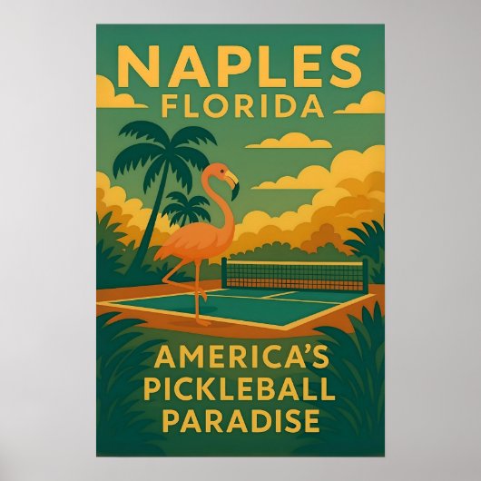ピクルボールのポスター： Naples Florida Pickleball ポスター (正面)
