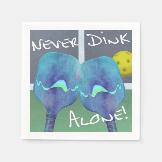 ピクルボールのユーモアは決して単独でカクテルナプキン スタンダードカクテルナプキン (正面)