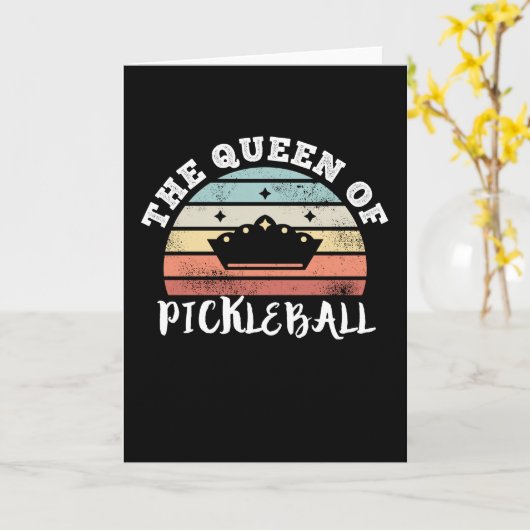 ピクルボールの女王の母の日のプレゼント カード (黄色い花)