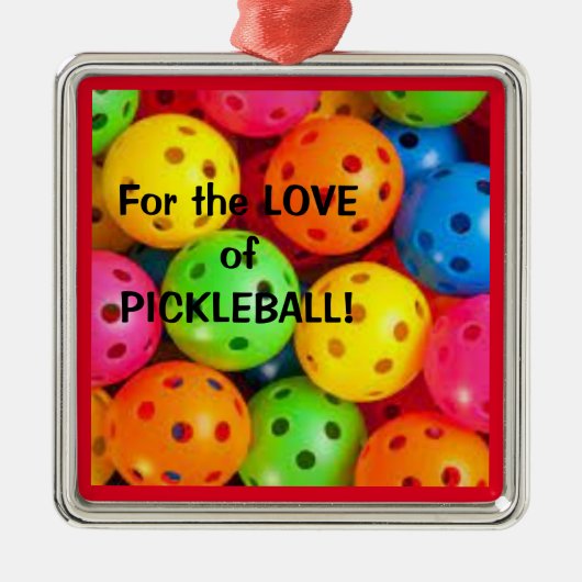 ピクルボールの愛のために メタルオーナメント (正面)
