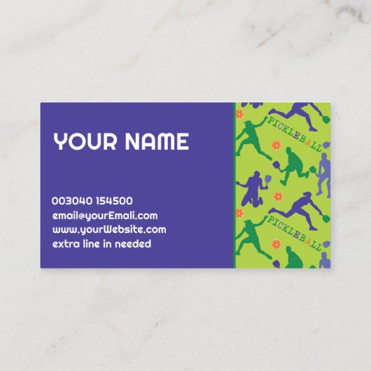 ピクルボールの新緑のシルエット監督に 名刺 (裏面)