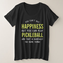 ピクルボールはハピネスおもしろいピックボールギフト プラスサイズTシャツ