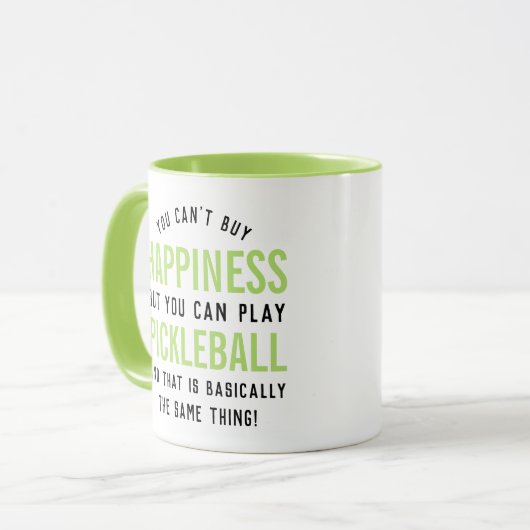 ピクルボールはハピネスおもしろいピックボールギフト マグカップ (正面左)