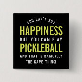 ピクルボールはハピネスおもしろいピックボールギフト 缶バッジ (正面)