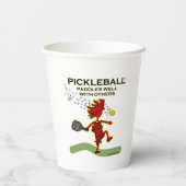 ピクルボールは他の人と上手にパドル紙カップ 紙コップ (裏面)