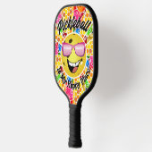 ピクルボールは私の幸せな場所、グラフィックカラフルス ピックルボールラケット (左)