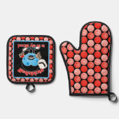 ピクルボールは私の血のハロウィーンの吸血鬼にある 鍋つかみ&鍋敷きセット (正面)