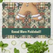 ピクルボールひざまずけ!カスタム文字 キッチンタオル (折り畳み)