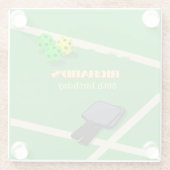 ピクルボールをテーマにしたスポーツダインキング誕生日パーティー ガラスコースター (裏面)