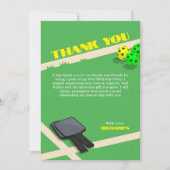 ピクルボールをテーマにしたスポーツダインキング誕生日パーティー サンキューカード (正面)