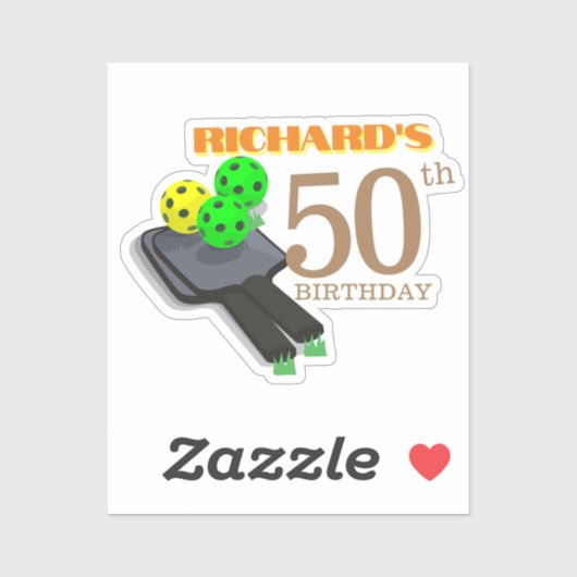 ピクルボールをテーマにしたスポーツダインキング誕生日パーティー シール (シート)