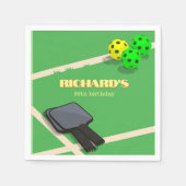 ピクルボールをテーマにしたスポーツダインキング誕生日パーティー スタンダードカクテルナプキン (正面)