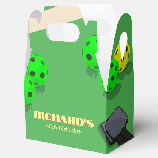 ピクルボールをテーマにしたスポーツダインキング誕生日パーティー フェイバーボックス (オープン)