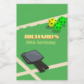 ピクルボールをテーマにしたスポーツダインキング誕生日パーティー フードラベル (シングルラベル)