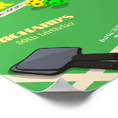 ピクルボールをテーマにしたスポーツダインキング誕生日パーティー ポスター (角)