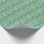 ピクルボールをテーマにした夏のパーティー ラッピングペーパー (角)