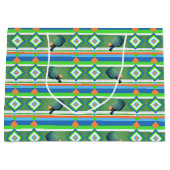 ピクルボールをテーマにした夏のパーティー ラージペーパーバッグ (正面)