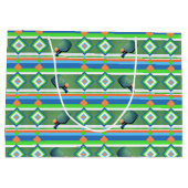 ピクルボールをテーマにした夏のパーティー ラージペーパーバッグ (裏面)