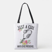 ピクルボールを愛する女の子のみ – フローラパドル トートバッグ (裏面)