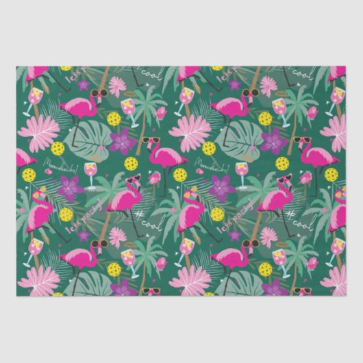 🤩ピクルボールを持つ熱帯パーティー、   薄葉紙 (正面)