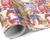 ピクルボールアメリカデザイン7月4日 ラッピングペーパー (ロールコーナー)