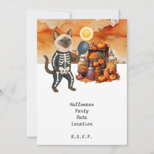 ピクルボールキャットアンドフレンズホストハローウィンパーティ 招待状 (正面)